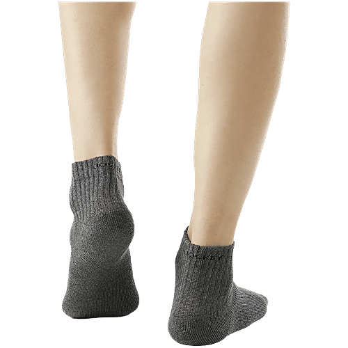 Jockey 7036 Men's Compact Cotton Terry Ankle Length Socks With Stay Fresh Treatment - Black/Midgrey Melange/Charcoal Melange, 3 Pairs (Free Size)