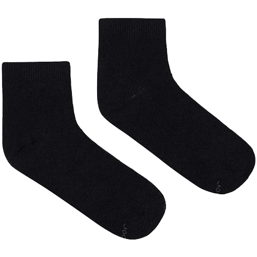 Jockey 7801 Unisex Kids Compact Cotton Stretch Solid Ankle Length Socks With Stay Fresh Treatment - Black, 1 Pair (5-6 Years)