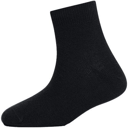 Jockey 7801 Unisex Kids Compact Cotton Stretch Solid Ankle Length Socks With Stay Fresh Treatment - Black, 1 Pair (5-6 Years)