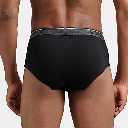 Jockey Men's Super Combed Cotton Solid Brief With Ultrasoft Waistband - Black, 2 pcs (Size - L) 