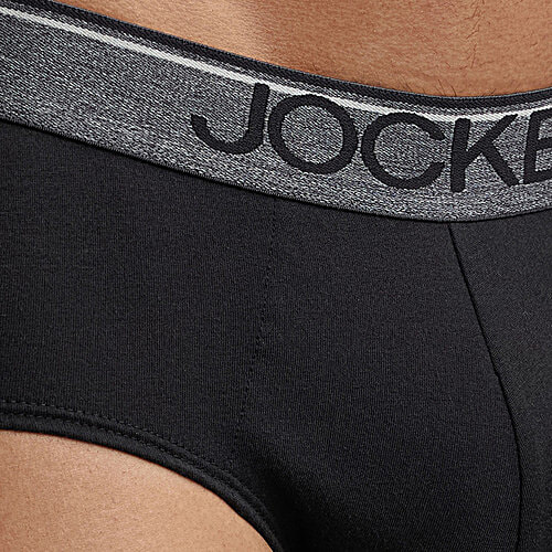 Jockey Men's Super Combed Cotton Solid Brief With Ultrasoft Waistband - Black, 2 pcs (Size - M)