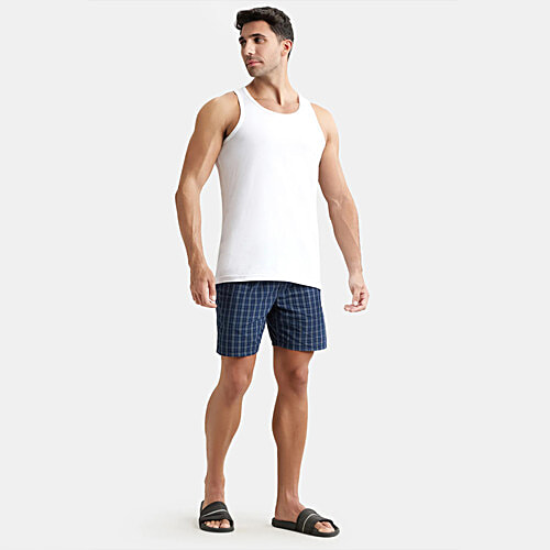 Jockey Men's Super Combed Cotton Round Neck Sleeveless Vest - White, 3 pcs (Size - L) With Extended Length For Easy Tuck