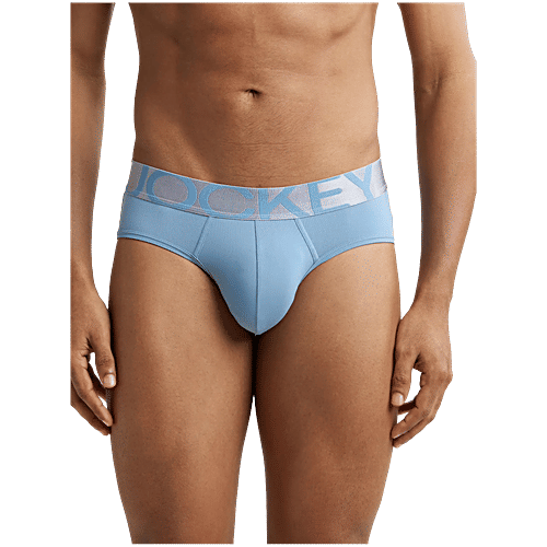 Jockey IC27 Men's Tactel Microfibre Elastane Stretch Solid Brief With Moisture Move Treatment - Blue Shadow, 1 pc (Size - M) 