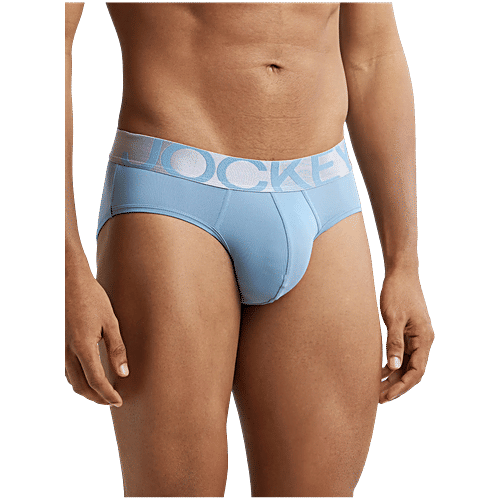 Jockey IC27 Men's Tactel Microfibre Elastane Stretch Solid Brief With Moisture Move Treatment - Blue Shadow, 1 pc (Size - M) 