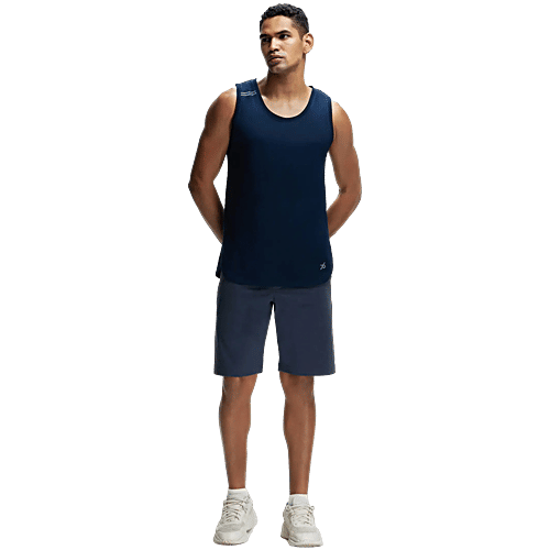 Jockey MV06 Men's Super Combed Cotton Blend Solid Low Neck Tank Top With Breathable Mesh and Stay Fresh Treatment - Navy, 1 pc (Size - M) 