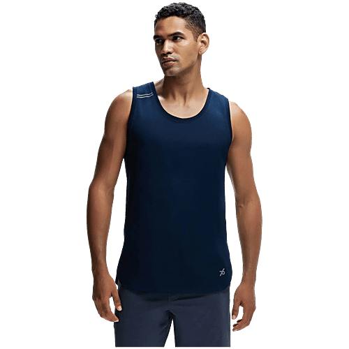 Jockey MV06 Men's Super Combed Cotton Blend Solid Low Neck Tank Top With Breathable Mesh and Stay Fresh Treatment - Navy, 1 pc (Size - M) 