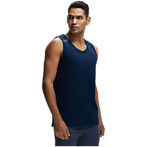 Jockey MV06 Men's Super Combed Cotton Blend Solid Low Neck Tank Top With Breathable Mesh and Stay Fresh Treatment - Navy, 1 pc (Size - M) 