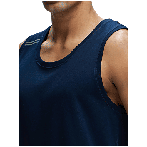 Jockey MV06 Men's Super Combed Cotton Blend Solid Low Neck Tank Top With Breathable Mesh and Stay Fresh Treatment - Navy, 1 pc (Size - M) 