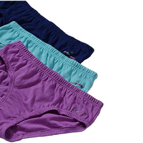 Jockey SG01 Girl's Super Combed Cotton Printed Panty With Ultrasoft Waistband - Print Assorted, 3 pcs (7-8 Years) 