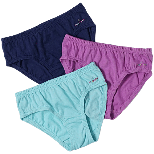 Jockey SG01 Girl's Super Combed Cotton Printed Panty With Ultrasoft Waistband - Print Assorted, 3 pcs (7-8 Years) 