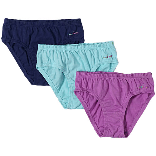 Jockey SG01 Girl's Super Combed Cotton Printed Panty With Ultrasoft Waistband - Print Assorted, 3 pcs (7-8 Years) 