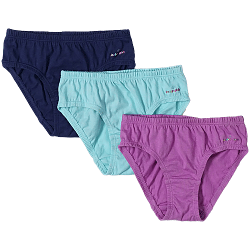 Jockey SG01 Girl's Super Combed Cotton Printed Panty With Ultrasoft Waistband - Print Assorted, 3 pcs (9-10 Years) 
