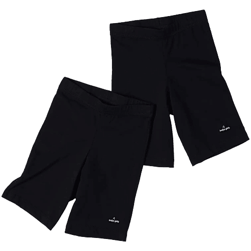 Jockey SG03 Girl's Super Combed Cotton Elastane Stretch Shorties With Ultrasoft Waistband - Black, 2 pcs (7-8 Years) 