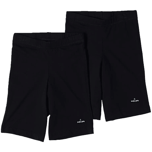 Jockey SG03 Girl's Super Combed Cotton Elastane Stretch Shorties With Ultrasoft Waistband - Black, 2 pcs (7-8 Years) 