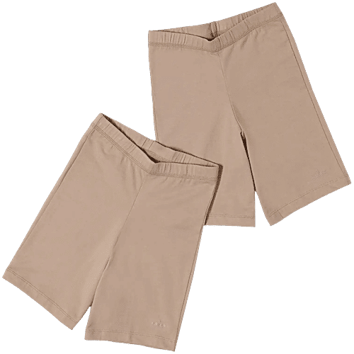 Jockey SG03 Girl's Super Combed Cotton Elastane Stretch Shorties With Ultrasoft Waistband - Skin, 2 pcs (9-10 Years) 