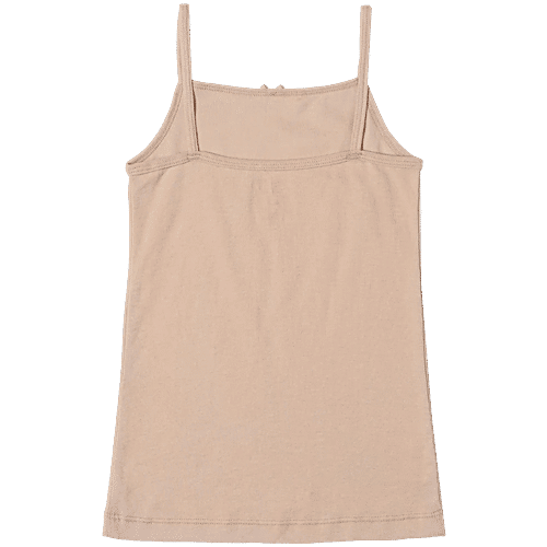 Jockey SG04 Girl's Super Combed Cotton Rib Fabric Camisole With Regular Straps - Skin, 2 pcs (9-10 Years) 