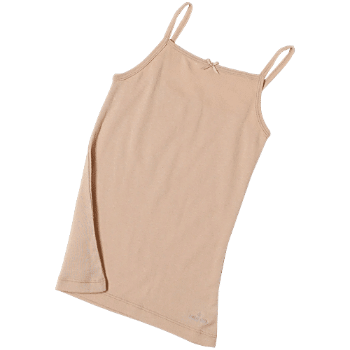 Jockey SG04 Girl's Super Combed Cotton Rib Fabric Camisole With Regular Straps - Skin, 2 pcs (9-10 Years) 