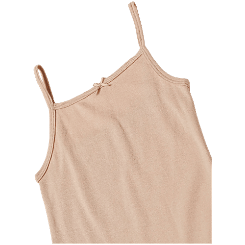 Jockey SG04 Girl's Super Combed Cotton Rib Fabric Camisole With Regular Straps - Skin, 2 pcs (9-10 Years) 