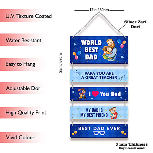 Pearlfiesta Wall Hanging Home Decoration Gift - For Father's Day/Birthday Day, Blue, 1 pc  