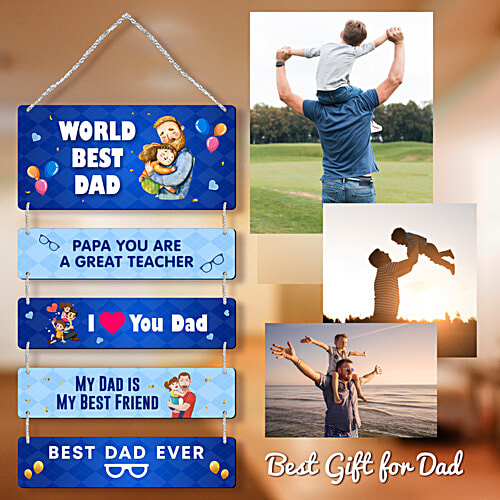 Pearlfiesta Wall Hanging Home Decoration Gift - For Father's Day/Birthday Day, Blue, 1 pc  