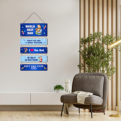 Pearlfiesta Wall Hanging Home Decoration Gift - For Father's Day/Birthday Day, Blue, 1 pc  