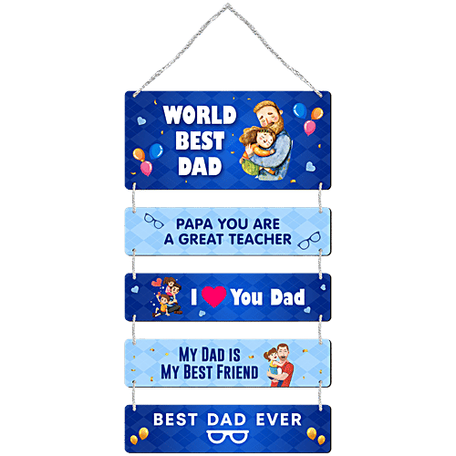 Pearlfiesta Wall Hanging Home Decoration Gift - For Father's Day/Birthday Day, Blue, 1 pc  
