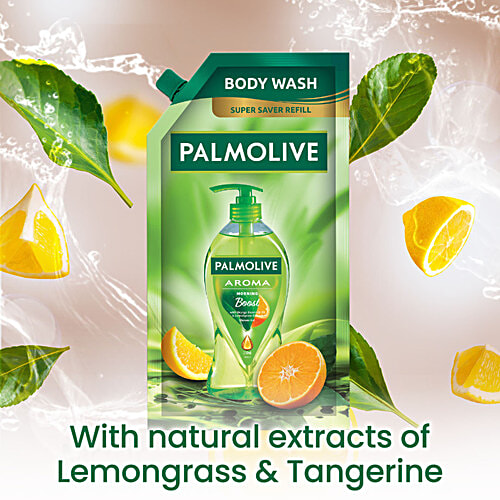 Palmolive Aroma Morning Boost Shower Gel - Orange Essential Oil & Lemongrass, Refill Pack, 750 ml