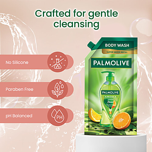 Palmolive Aroma Morning Boost Shower Gel - Orange Essential Oil & Lemongrass, Refill Pack, 750 ml