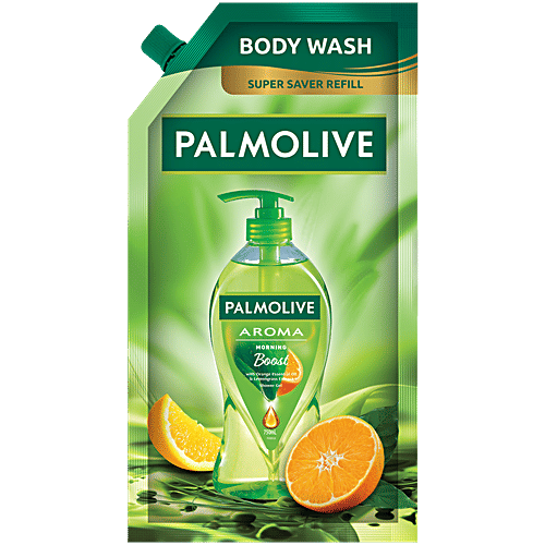 Palmolive Aroma Morning Boost Shower Gel - Orange Essential Oil & Lemongrass, Refill Pack, 750 ml