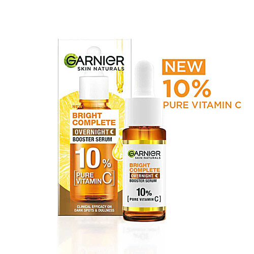 Garnier Bright Complete Overnight Booster Serum - 10% Pure Vitamin C, 15 ml  