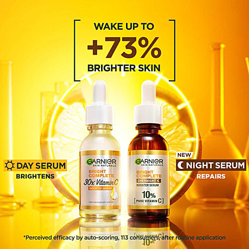 Garnier Bright Complete Overnight Booster Serum - 10% Pure Vitamin C, 15 ml  