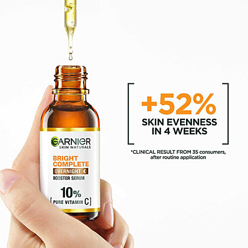 Garnier Bright Complete Overnight Booster Serum - 10% Pure Vitamin C, 15 ml  