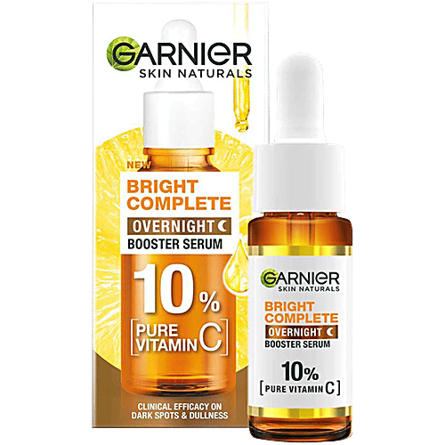 Garnier Bright Complete Overnight Booster Serum - 10% Pure Vitamin C, 15 ml  