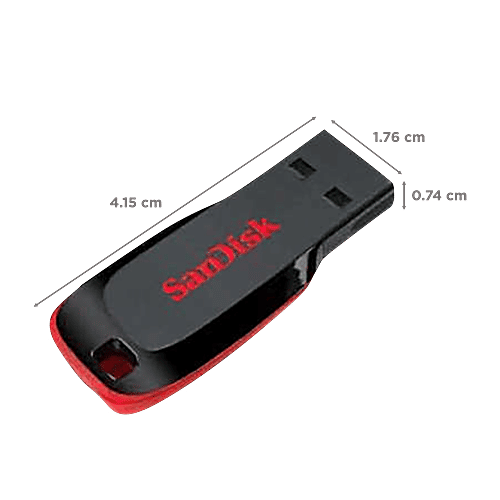 Sandisk SanDisk Cruzer Blade 64GB USB (2.0) Pen Drive (High-Capacity Drive, Red), 1 Unit SDCZ50-064G-I35
