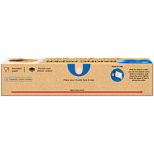 bb home Baking Paper - Grease Proof Food Grade Paper, 20 m Mono Carton Food Grade 100% Virgin Paper, Non-Stick & Grease Proof, Microwave & Oven Safe