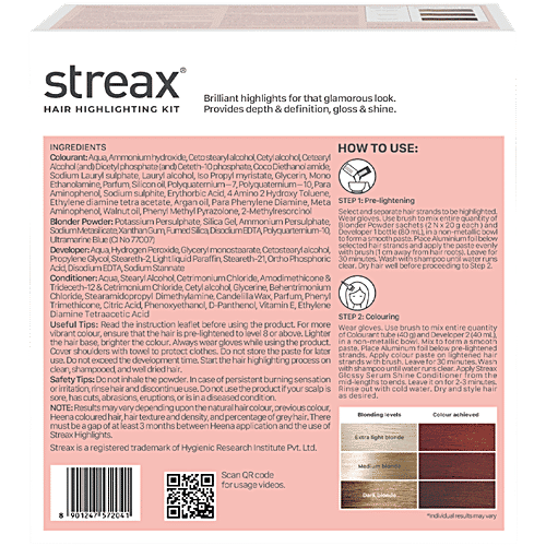 Streax Hair Highlighting Kit, 220 g Latte Brown