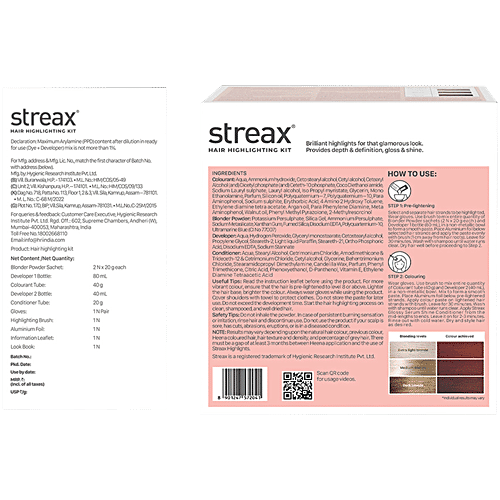Streax Hair Highlighting Kit, 220 g Latte Brown