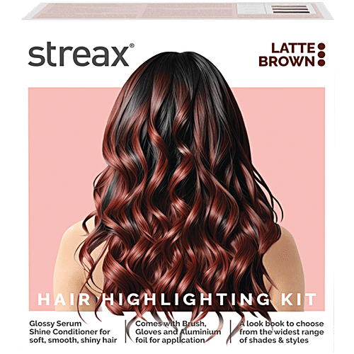 Streax Hair Highlighting Kit, 220 g Latte Brown