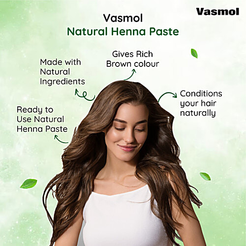 Vasmol Natural Henna Paste - With Coffee & Beetroot Juice, 200 g