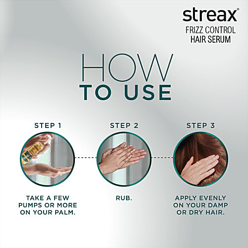 Streax 72 Hrs Frizz Control Hair Serum, 100 ml  Controls split ends, 82% reduction in Split Ends, 60% reduction in dryness