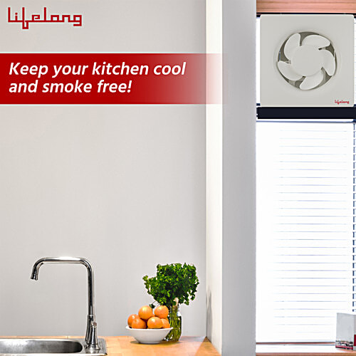 Lifelong 25 Cm Exhaust Fan - Strong Air Suction, For Kitchen/Bathroom, Rust Proof Body, Dust Protection Shutters, LLEF10, White, 1 pc  