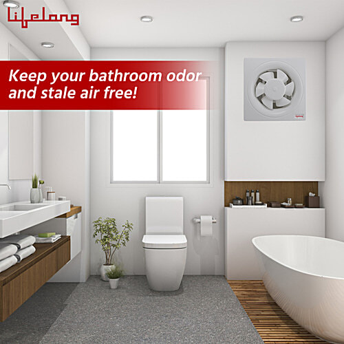 Lifelong 25 Cm Exhaust Fan - Strong Air Suction, For Kitchen/Bathroom, Rust Proof Body, Dust Protection Shutters, LLEF10, White, 1 pc  