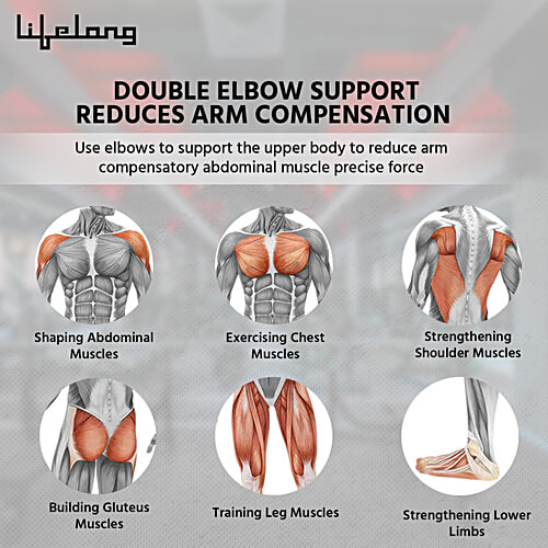 Lifelong Abs Roller - Abdominal Exercise Equipment, For Home Gym, Timer, Mobile Holder & Knee Pad, 1 pc  Exercise Wheels, Abs Workout Machine for Core Plank Workout