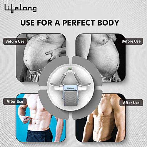 Lifelong Abs Roller - Abdominal Exercise Equipment, For Home Gym, Timer, Mobile Holder & Knee Pad, 1 pc  Exercise Wheels, Abs Workout Machine for Core Plank Workout