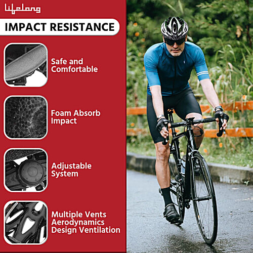 Lifelong Adjustable Cycling Helmet - Detachable Visor, Adjustable Knob, 1 pc  