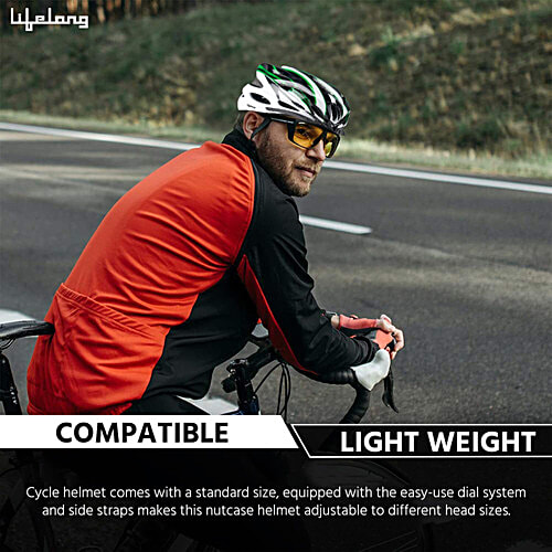Lifelong Adjustable Cycling Helmet - Detachable Visor, Adjustable Knob, 1 pc  