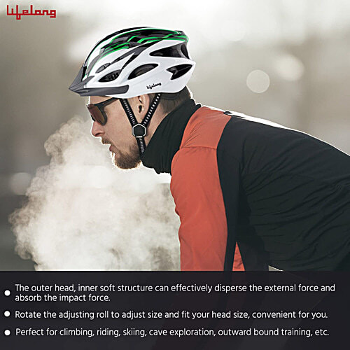 Lifelong Adjustable Cycling Helmet - Detachable Visor, Adjustable Knob, 1 pc  