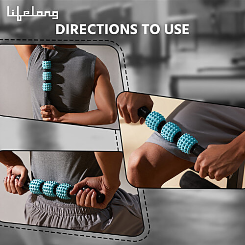 Lifelong Foam Roller/Deep Tissue Body Massager - For Back, Neck & Knee Pain Relief, 1 pc  For Home Gym, Portable Gym, Exercise Equipment, Yoga Roller for Workout, Roller Massager Tool with Massage Stick