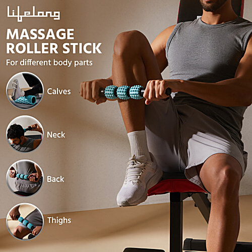 Lifelong Foam Roller/Deep Tissue Body Massager - For Back, Neck & Knee Pain Relief, 1 pc  For Home Gym, Portable Gym, Exercise Equipment, Yoga Roller for Workout, Roller Massager Tool with Massage Stick