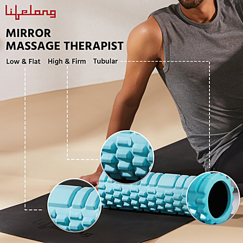Lifelong Foam Roller/Deep Tissue Body Massager - For Back, Neck & Knee Pain Relief, 1 pc  For Home Gym, Portable Gym, Exercise Equipment, Yoga Roller for Workout, Roller Massager Tool with Massage Stick